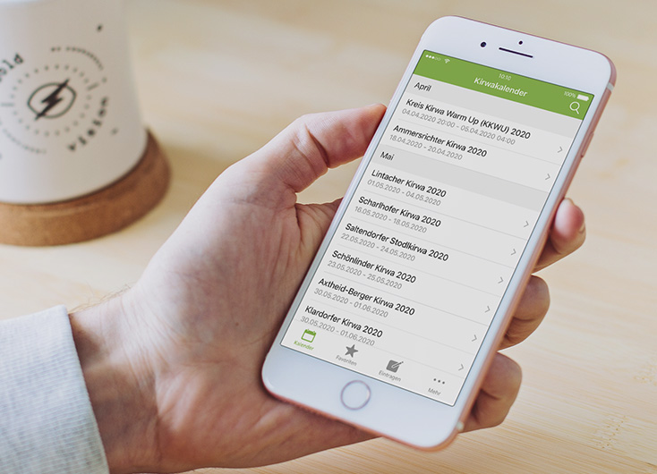 Kirwakalender App Entwicklung Oberpfalz